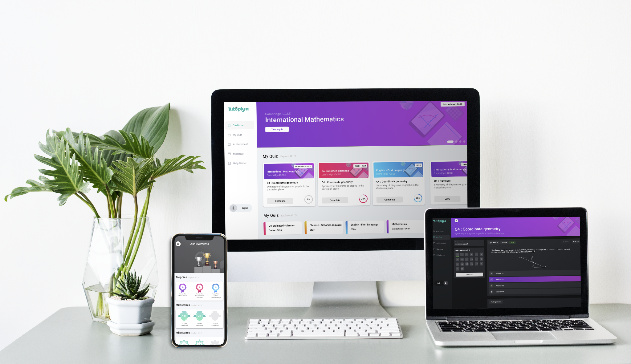 Tutopiya learning platform on web