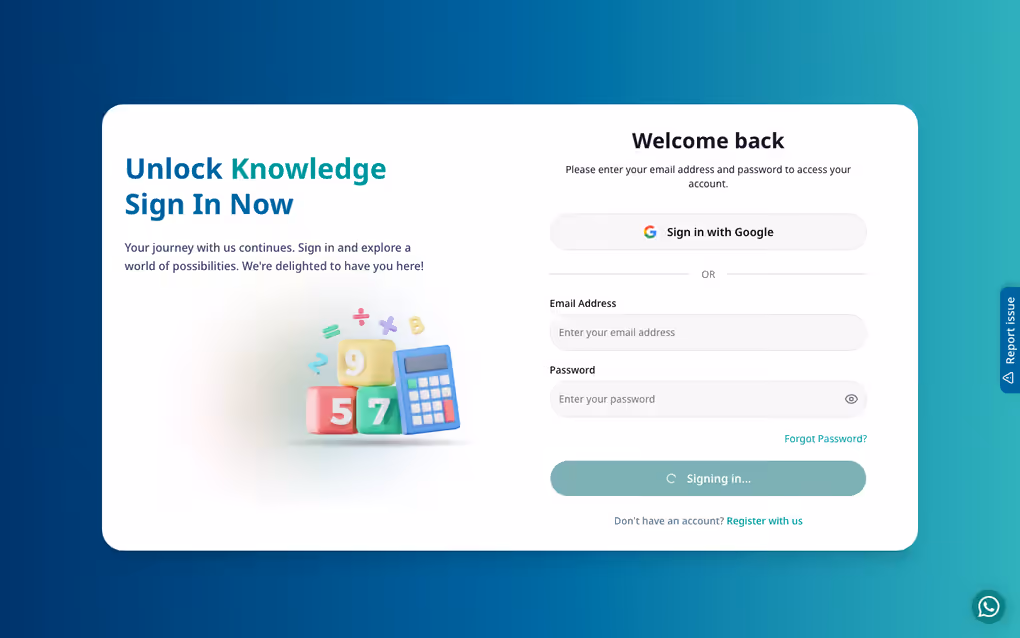 Tutopiya learning portal login page